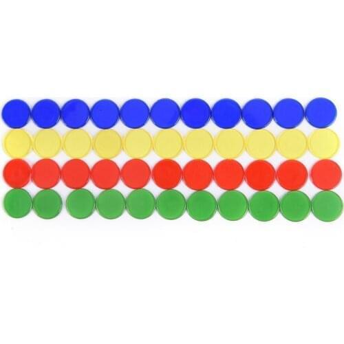 50Pcs Plastic PRO Count Bingo Chips Markers for Bingo Game Cards 1.5cm 4 Colors Random Color