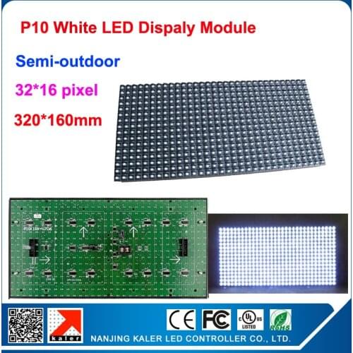 TEEHO indoor semi outdoor led panel P10 16x32cm white color scrolling text led signboard