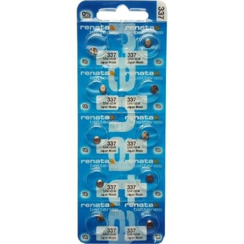 Renata 10pcs/pack Swiss 1.55V For Watch Silver 337 SR416SW BATTERIES