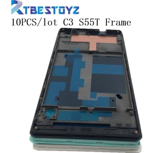 RTBESTOYZ 10PCS LCD Display Frame Bezel Housing Cover A Frame For Sony Xperia C3 S55T Front Screen Board Replacemenrt Repair