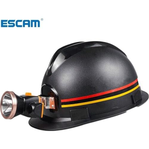 ESCAM Miners Helmet with Charging Headlights ABS material Anti-piercing Safety Helmet Construction Working Hard Hat