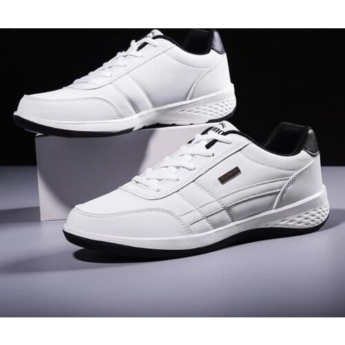 PU Leather Sports Shoes Men Sneakers for Running Shoes Sport Man Athletic Shoes Jogging White Trainers Footwear Race Walk A-374