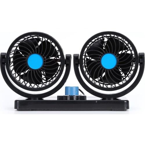 Universal 5V 360 Degree Rotation Dual Head USB Fan 2 Speed Electric Air Blower Cooling Fan Quiet Desktop Fan