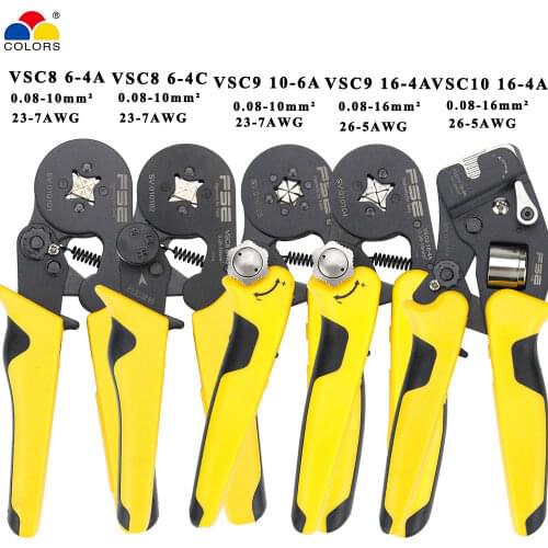 VSC9-16-4A 0.08-16mm^2 23-5AWG VSC10 16-4A Adjustable Precise Crimp Pliers Tube Bootlace Terminal Crimping Hand Tool VSC9-10-6A