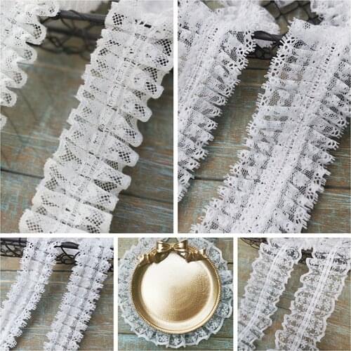 10Meters Multiple Styles Fold Lace Item Decoration Dress Garment Needlework Sewing Patchwork DIY Handmade Fabric Accessories 252