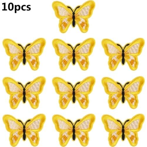 10 Pieces Multicolor Butterfly Sewing/Iron On Appliques Embroidery Patches for Arts Crafts DIY Decoration T-Shirt Jacket E56C