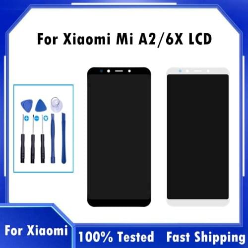 100% Tested 5.99" NEW LCD Screen For Xiaomi Mi A2 Display Touch Screen Digitizer Assembly With Frame For Xiaomi Mi A2 6X LCD