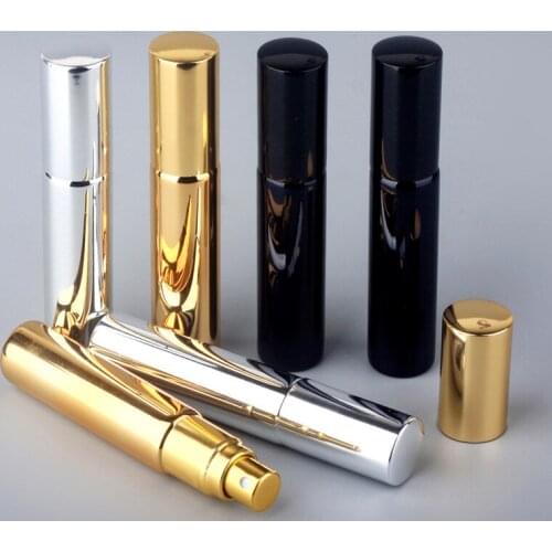 120 x 10ml Electroplating UV Fine Mist Sprayer Perfume Bottle Bright Gold/Silver/Black Make Up Refillable Jar Tube