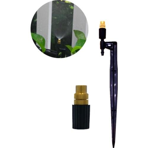 20PCS Brass Misting Sprinkler With 20cm Stake For Garden Watering Potted Plant Water Tools Micro Irrigation Drip Fittings