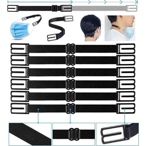6PCS Earache Prevention Fixer Mask Accessory Anti-slip Ear Hooks Extension Buckle Adjustable Polyester High-Elastic Hanging D70