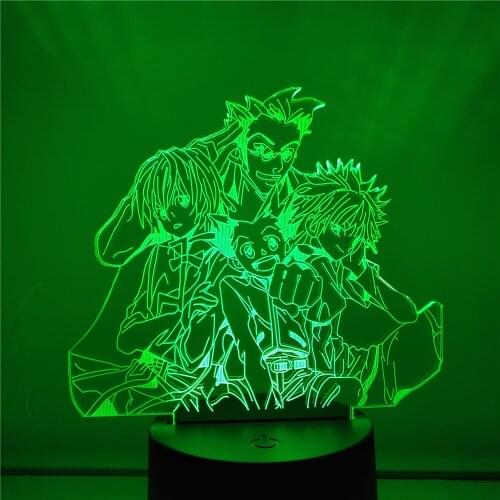 Anime Toys Hunter X Hunter Gon Freecss Killua 3d Night Lights Home Decor LED RGB Lamp Gift Anime Figure Lampara