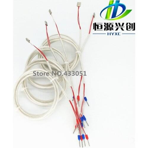 Free shipping,PT100 temperature sensor/1 m long silver plated nickel wire/Four fluorine Shielding wire silver plated