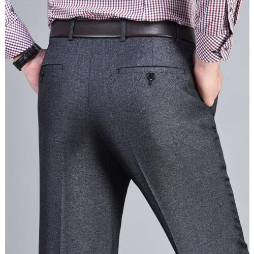 New Arrival 2021 Big Size 44 Spring Autumn Straight Suit Pants Work Business Pants Male Formal Office Baggy Pants Trousers