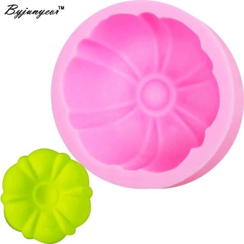Byjunyeor S088 Pumpkin Candle Silicone Mold Fondant Chocolate Candy Crystal Epoxy Clay Plaster Concrete Soap Moulds