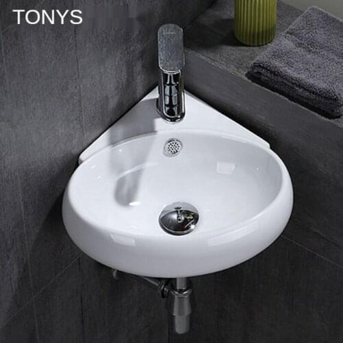 Household Ceramic Wash Basin Bathroom Sinks Hanging Triangle Washbasin Mini Small Balcony Children Modern Sink Bowl Lavamanos