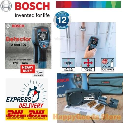 BOSCH D-TECT 120 Professional Scanner Digital Wall Floor Panel Detector Stud Finder Metal Wood Water pipe Electric cable wire GR