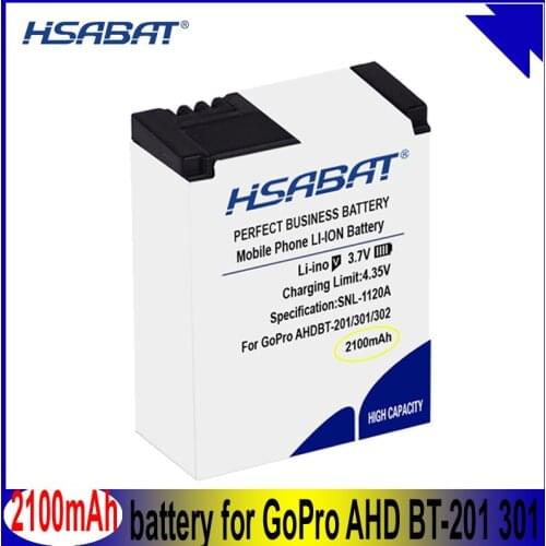 HSABAT AHDBT-201 2100mAh Action Camera Battery for GoPro AHDBT-201/301 for Gopro Hero 3 3+ AHDBT-301 AHDBT-201 Batteries