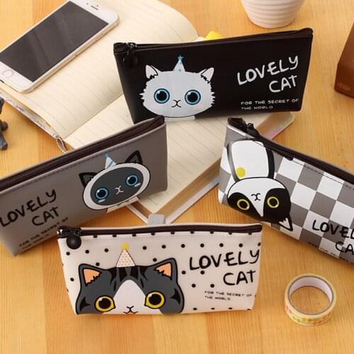 Kawaii Cat School tools Pencil Bags Cute Waterproof Pencil Case bag For Girls Kids Korean Stationery Office Supplies pencilcase