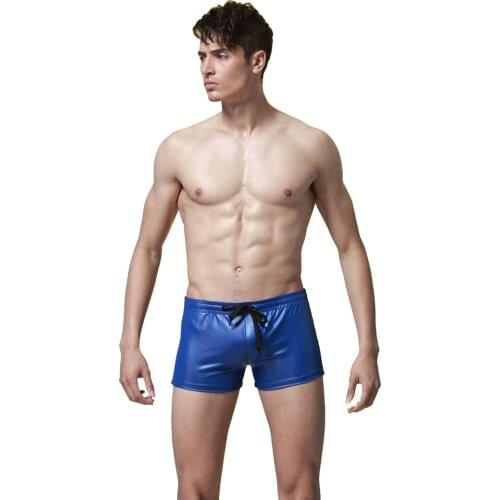 New Arrival Mens Boxers Stretchy Shorts Sexy Solid Blue/Black/Red Men Panties Casual Male Summer Trunks Swimsuit