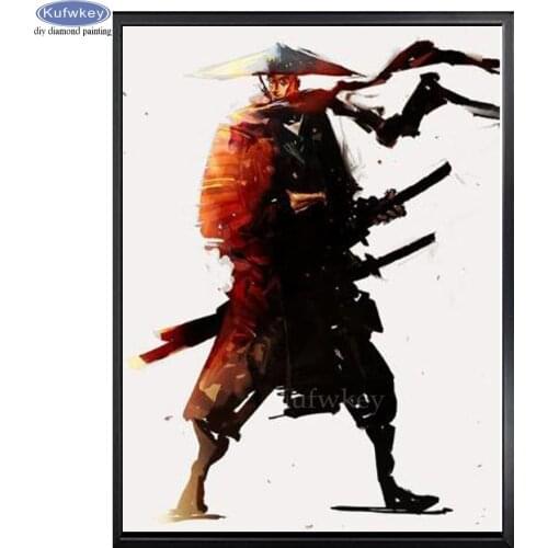 DIY Diamond Painting Japanese samurai Full Diamond Embroidery sale Mosaic Kit Pictures Rhinestones painting wall art Accessories