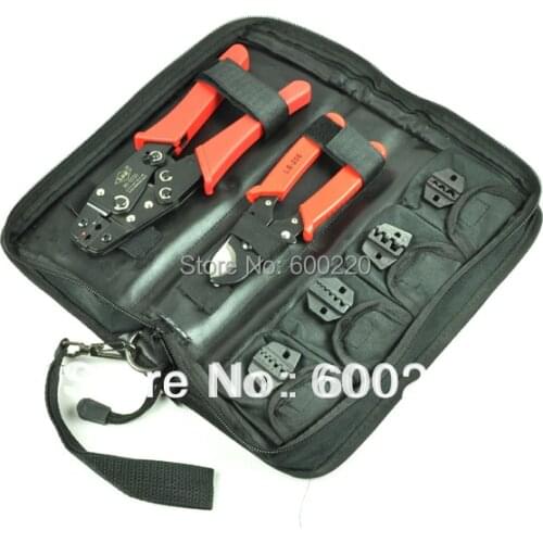 Coax crimping tool kit crimp piers set HS-K0725 with cable cutter & 4 replaceable die sets Combination hand tool set