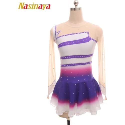 Nasinaya Figure Skating Dress Customized Competition Ice Skating Skirt for Girl Women Kids Patinaje Gymnastics Performance 103