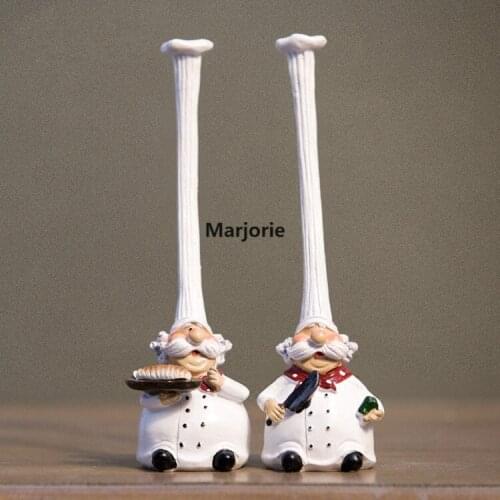 2021 New American Country Retro Top Hat Chef Wedding Chef Resin Decoration Creative Kitchen Restaurant Home Decoration Cafe