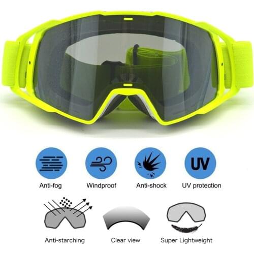 New goggle Tinted UV Stripe Motorcycle goggles Motocross Bike Cross Country Flexible Goggles