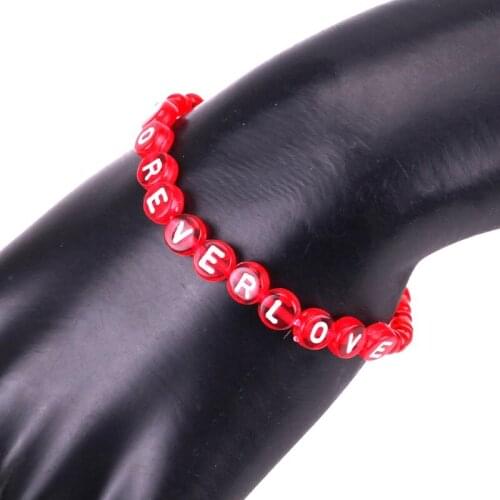 New Handmade Any Custom Name Bracelet for Women Beads Lucky Love Peace Elastic Adjustable Letter BFF Bracelets DIY