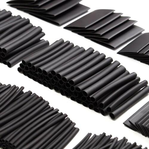 New High Quality 415pcs 60mm 2: 1 Polyolefin Heat Shrink Tubing HeatShrink Insulation Sleeve Cable Kit Black 415