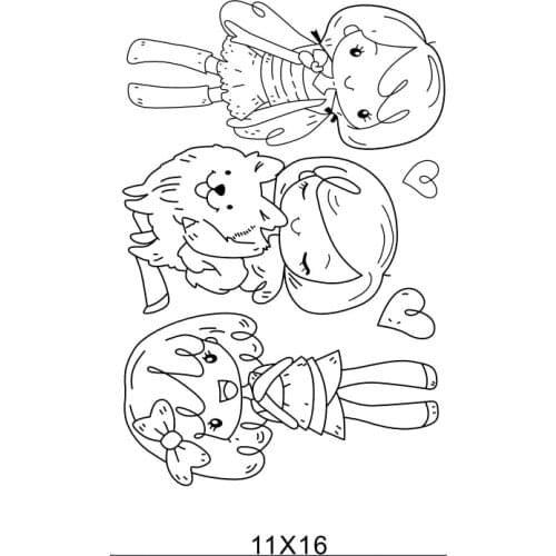 Girl Transparent Clear Silicone Rubber Stamp Seal DIY Scrapbooking photo Album A0774