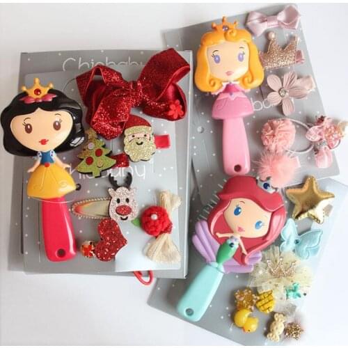 Christmas gift set children hair ornaments hair clips hair rope princess comb ornaments gift box one set ten accessories