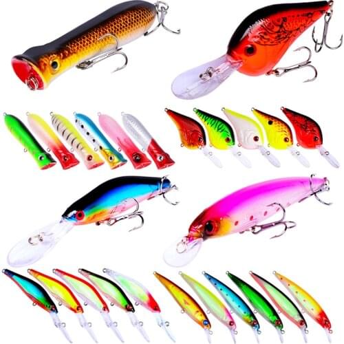Fishing Lures Minnow Popper Crankbaits Hook Señuelos De Pesca Mar Cebos Bait Wobbler Swimbait Tackle Wedkarstwo Karpiowe