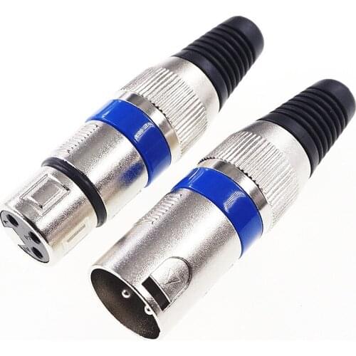 1 set DIY 3 Pole Female / Male Cannon XLR Connector Plug / Jack for Microphone with 3 Poles assembly solder wire type