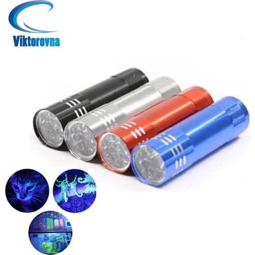 9 LED UV Flashlight Ultraviolet 395nm Violet Torch Mini UV Black Light Pet Urine Stains Detector Scorpion Hunting hygiene Detect