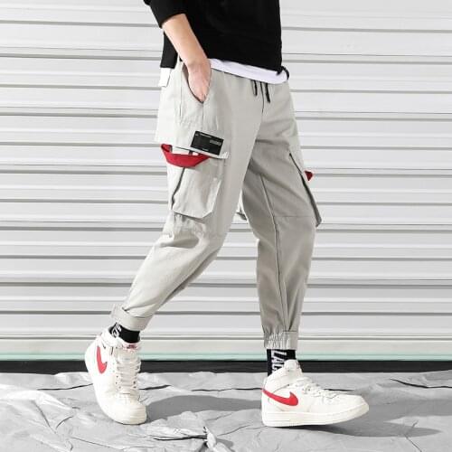 Western Style Vintage Nice Elastic Waist Track Pants Mens Harajuku Windbreaker Streetwear Trousers Harem Hip Hop Harem Pants