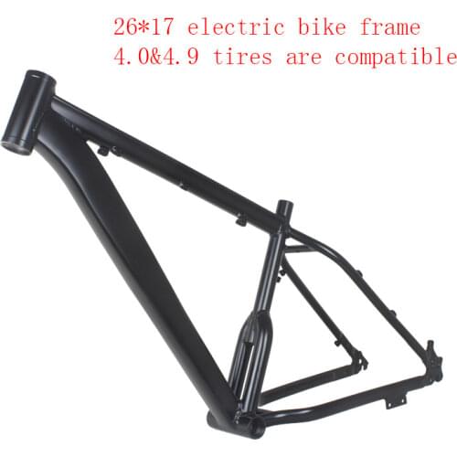 26*4.0 Alloy Aluminum Fat Bike Frame 17 Inches E-Bike Snow Bike Frameset 26er Matte Black Bicycle Frame