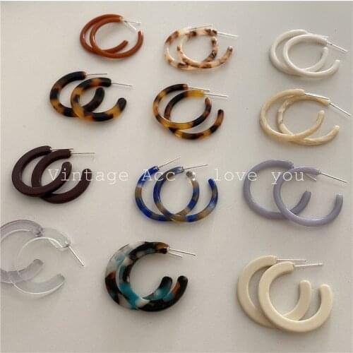 Retro Geometric Color Earrings Womens Fashion Simple Joker Earrings Temperament Leopard Print Girl Earrings Fashion Jewelry