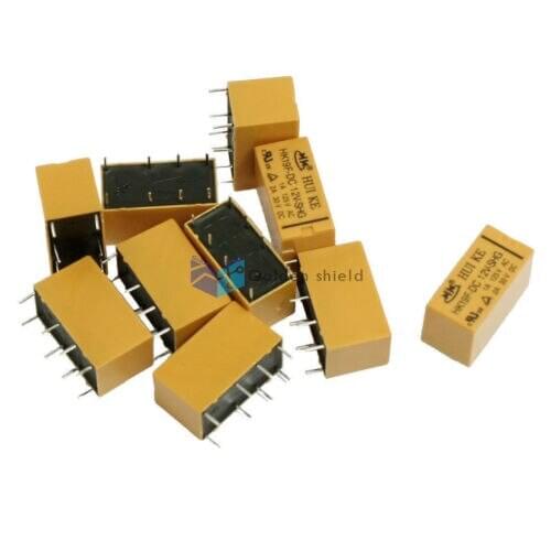 10 Pcs HK19F DC 8 Pins PCB Power Relay 12V Coil 1A/125VAC 2A/30VDC