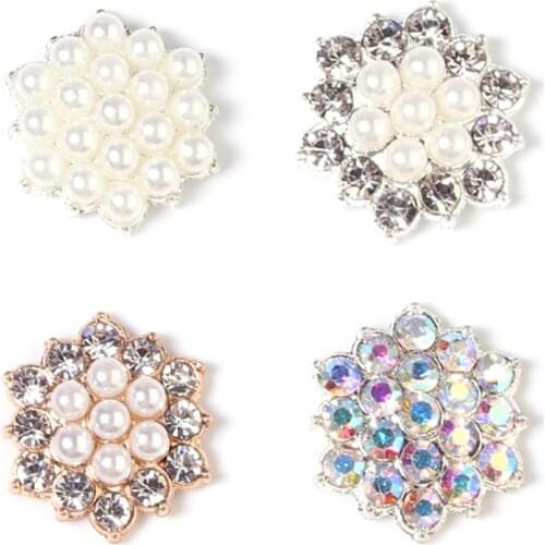 10pcs Snowflake Cabochon Rhinestone Pearl Jewelry Decorations Handmade Creative Accessories For DIY Clothing Crafts Wholesale