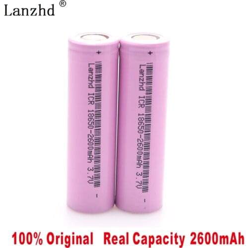 2pcs/lot Original 18650 3.7V 2600mAh LI-Ion batteries rechargeable Battery ICR18650-26FM safe batteries Industrial use