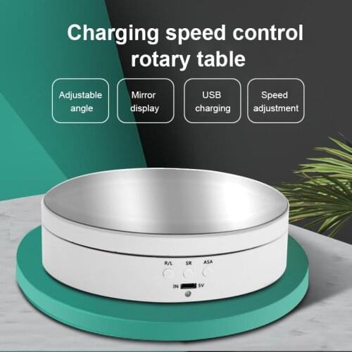 3 Speeds Electric Rotating Display Stand Mirror Turntable Jewelry Display Stand Base Turntable Swivel Plates 360 Degree Rotating