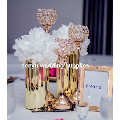 30pcs )crystal tall wedding center table candelabra , wholesale wedding table stand flower candelabra