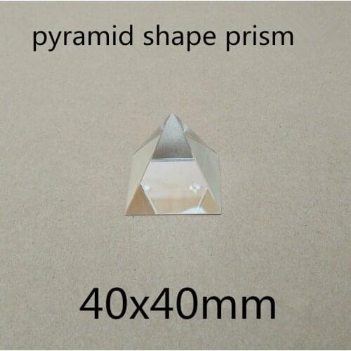 40x40mm 40*40mm K9 pyramid Prism Lens For Physical Experiments and see the rainbow