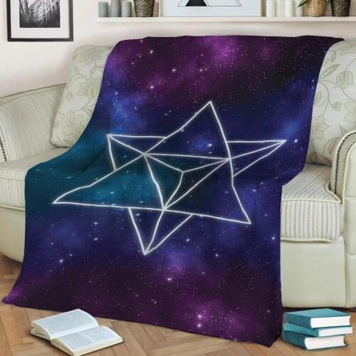 Geometric Face 3D Printed Velvet Plush Throw Fleece Blanket Bedspread Sherpa Blanket Home Decora