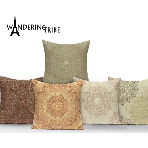 Boho Style Decoration Case Pillow Vintage Pattern Pillow Cases Living Room Decor Sofa Cushion Cover Custom 45x45 Cushions Cover