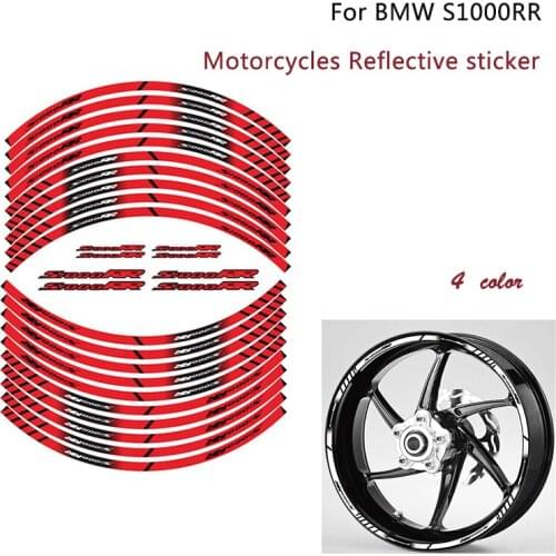 For BMW S1000RR Motorcycle Wheel Decals Reflective Stickers Rim Stripes decoration decals suitable scooter stickers