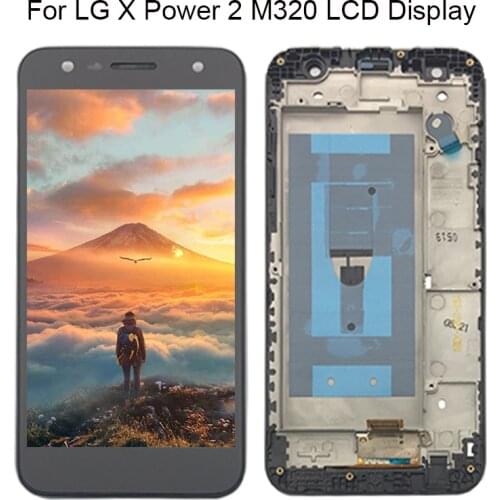 For LG X Power 2 M320 / X power2 LCD Screen Display+digitizer Touch Glass Frame assembly Replacement Pantalla Free Shipping