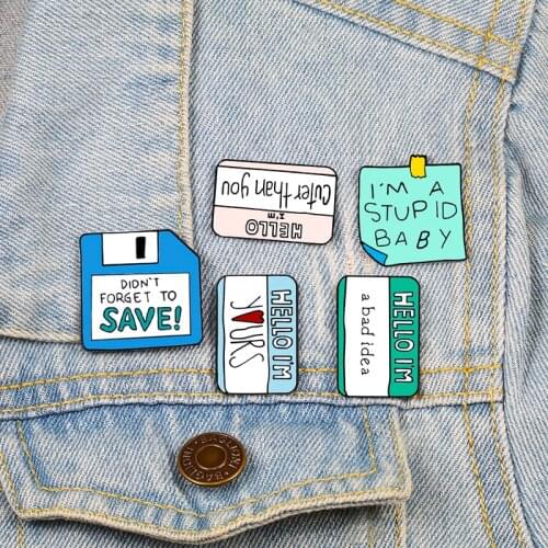 Cartoon Notes Enamel Pins Creative Memo Paper Lapel Pin Message Daily Plan Brooch Shirt Bag Cute Button Badges Women Men Jewelry