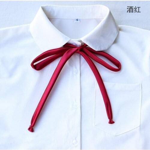 Wholesales Cute Classic Japanese School Girls Women JK Uniform Neck Tie Cosplay Pre-Tied Satin Bowtie 9 Colors Lolita